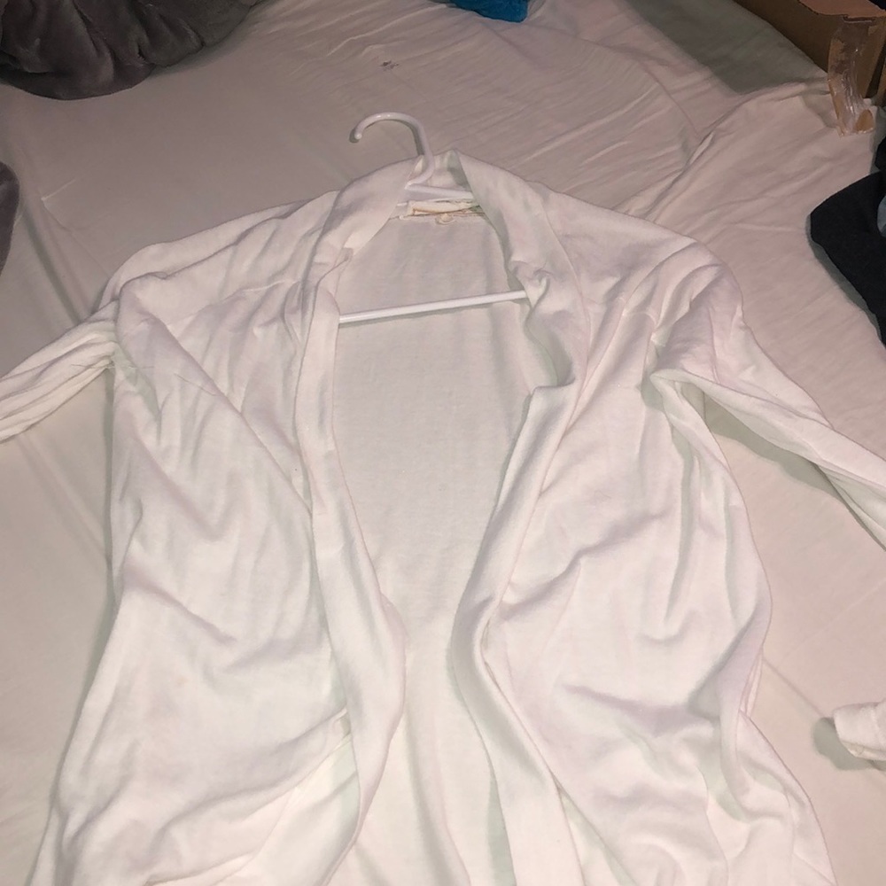 Long sleeved white cardigan